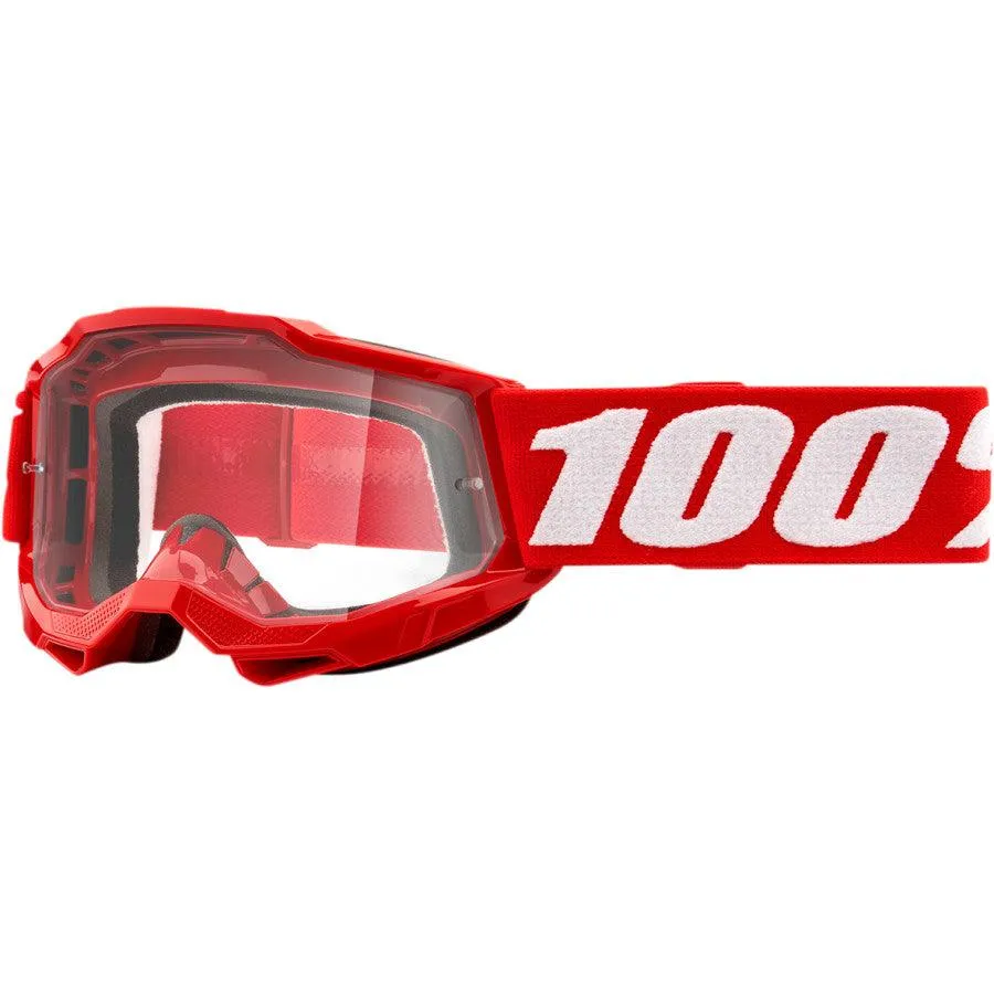 100% Youth Accuri 2 Goggles — Clear Lens - Red - Clear