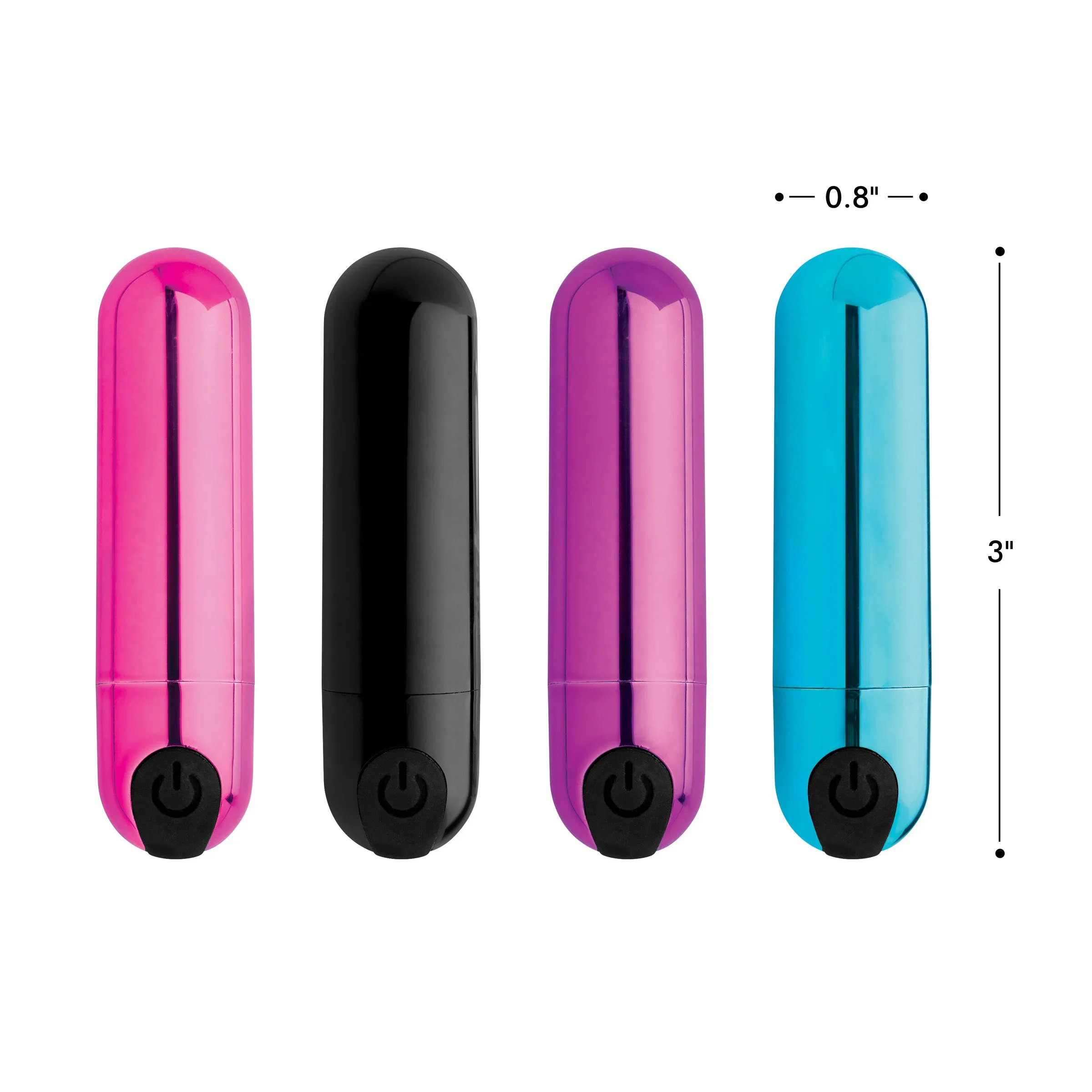 10X Rechargeable Vibrating Metallic Bullet - Blue