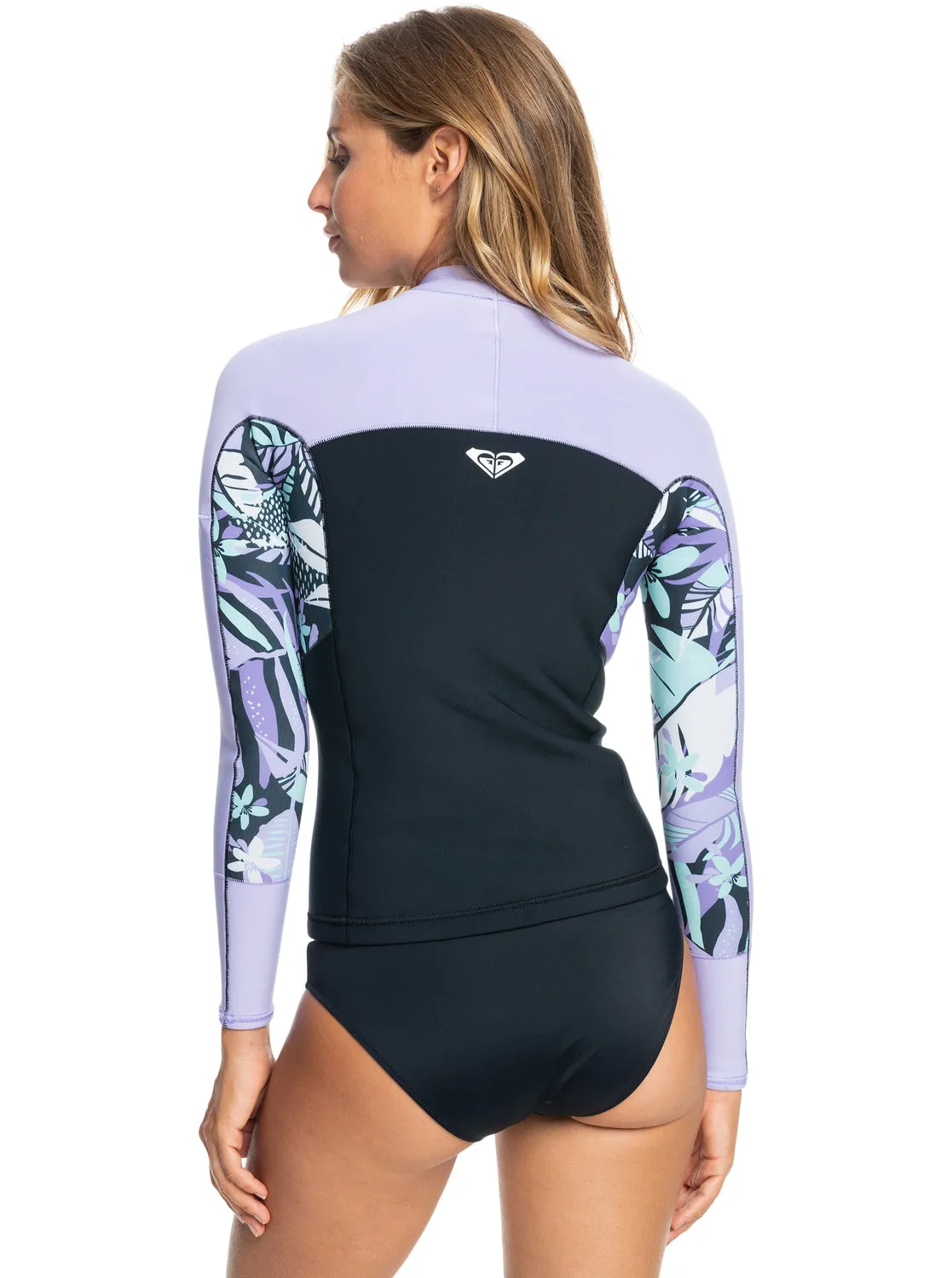 1mm Swell Series Long Sleeve Wetsuit Top - Anthracite Splash Yw