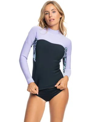 1mm Swell Series Long Sleeve Wetsuit Top - Anthracite Splash Yw