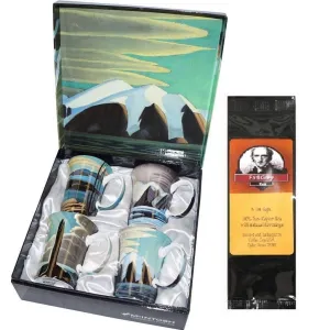 4 Lawren Harris Coffee or Tea Mugs in a Matching Gift Box and Tea Gift Package