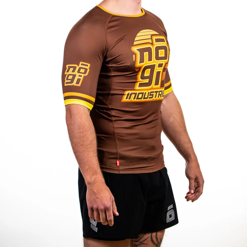 '7Four Short Sleeve Rank Rash Guard Brown