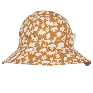 ACORN KIDS - DAISY CHAIN WIDE BRIM REVERSIBLE SUNHAT: GOLD, CREAM AND PINK