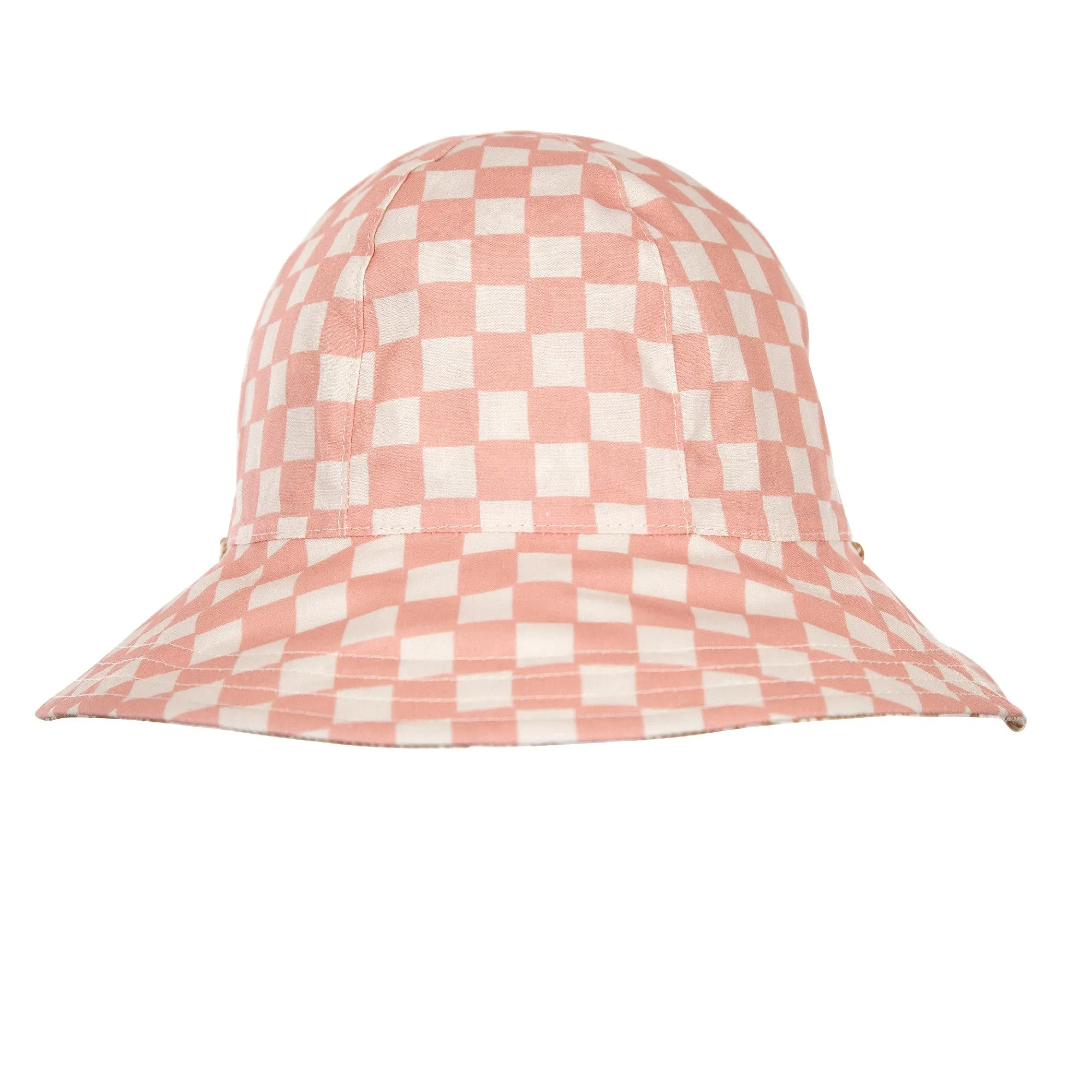 ACORN KIDS - DAISY CHAIN WIDE BRIM REVERSIBLE SUNHAT: GOLD, CREAM AND PINK