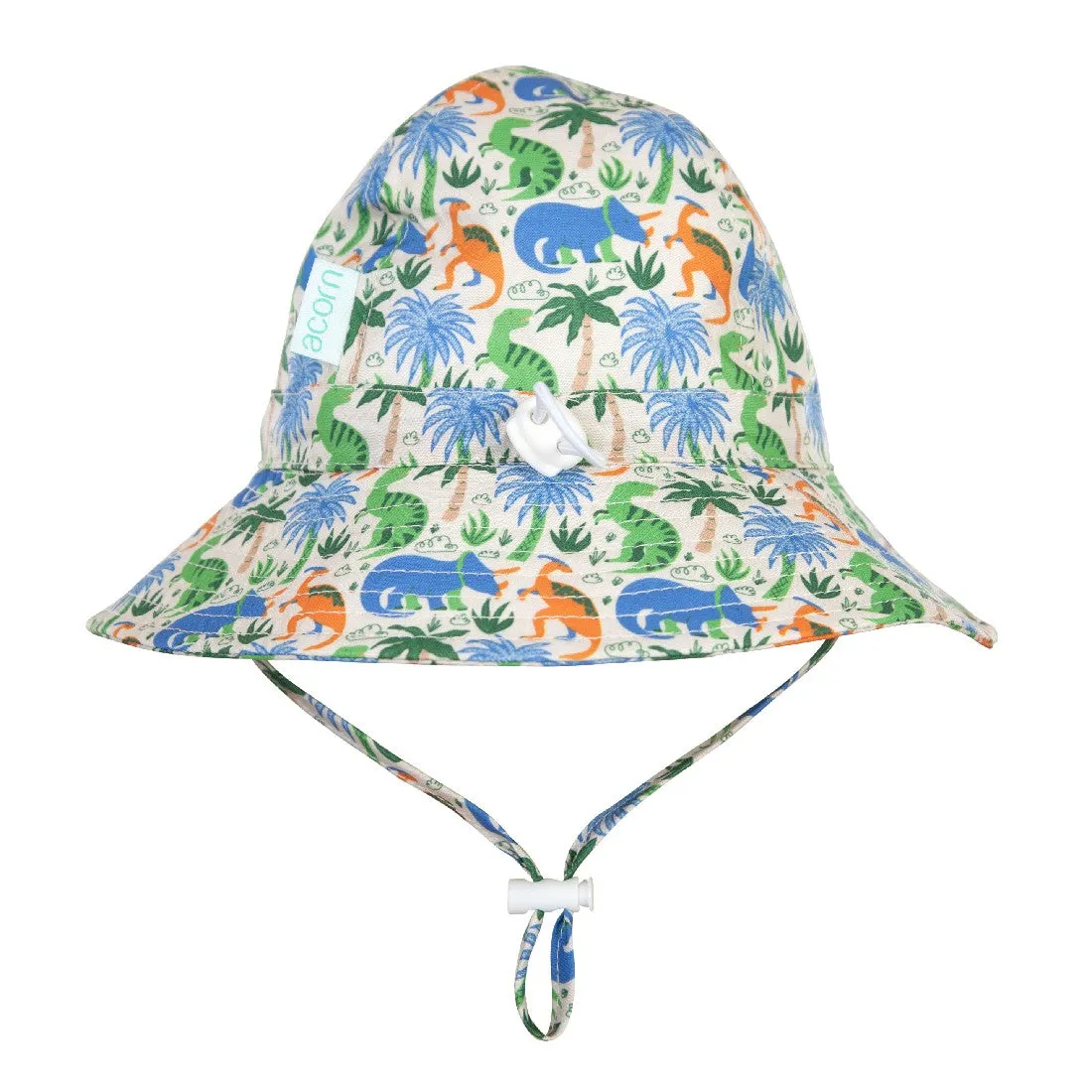 ACORN KIDS - PREHISTORIC WIDE BRIM INFANT HAT: BLUE/GREEN/ORANGE