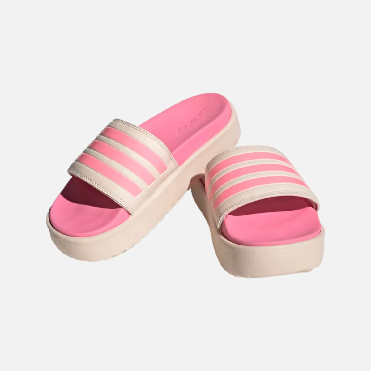 Adidas Adilette Platform Women Slides -Wonder Quartz/Beam Pink/Taupe Met.