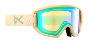 Anon Relapse Junior Goggles & MFI Face Mask Low Bridge Fit 2024 Mushroom / Green Frame / Amber lens