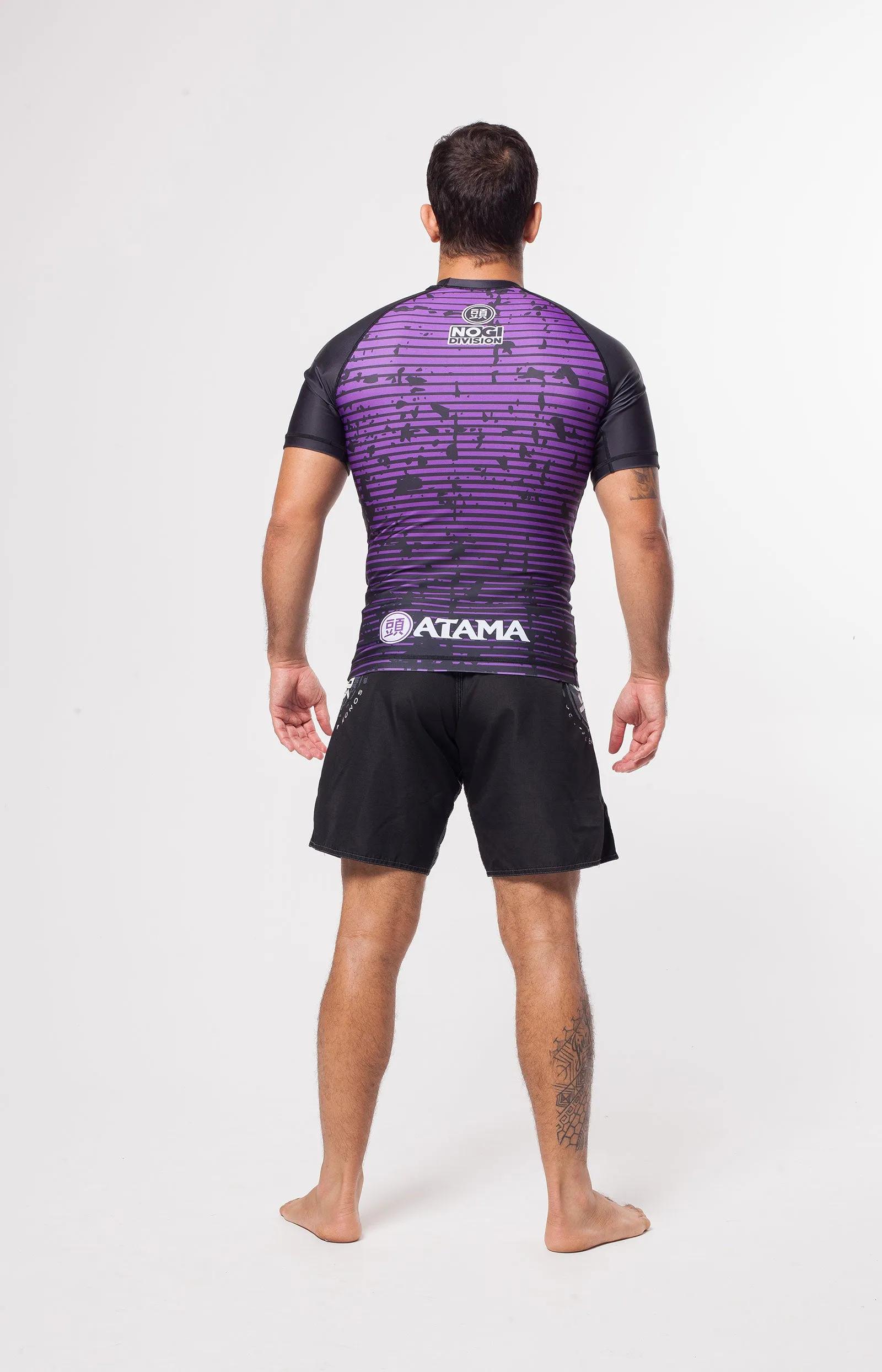 ATAMA PURPLE RANKED RASH GUARDS - SHORT SLEEVE