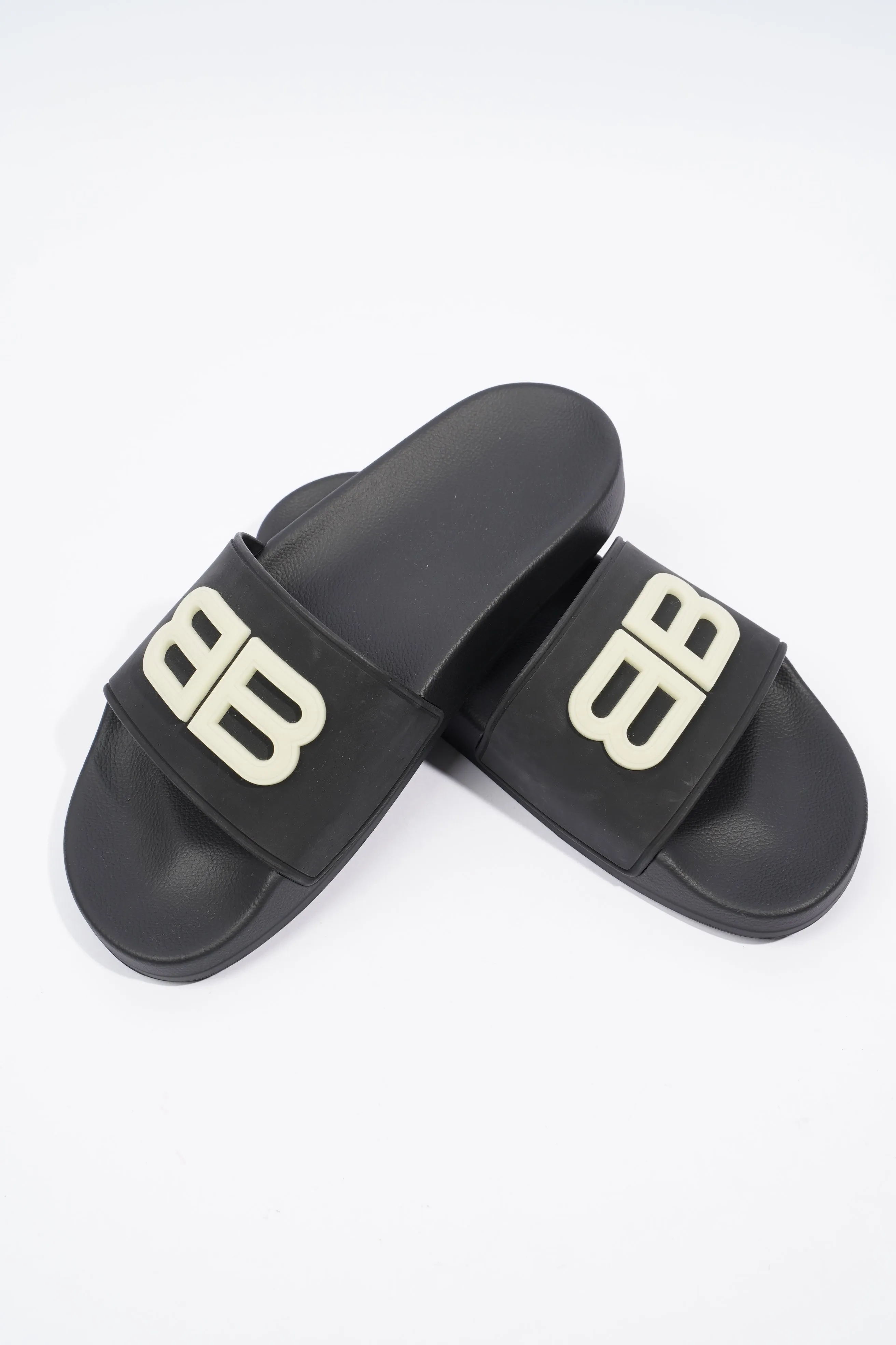 Balenciaga Pool Slide BB Black Rubber EU 38 UK 5