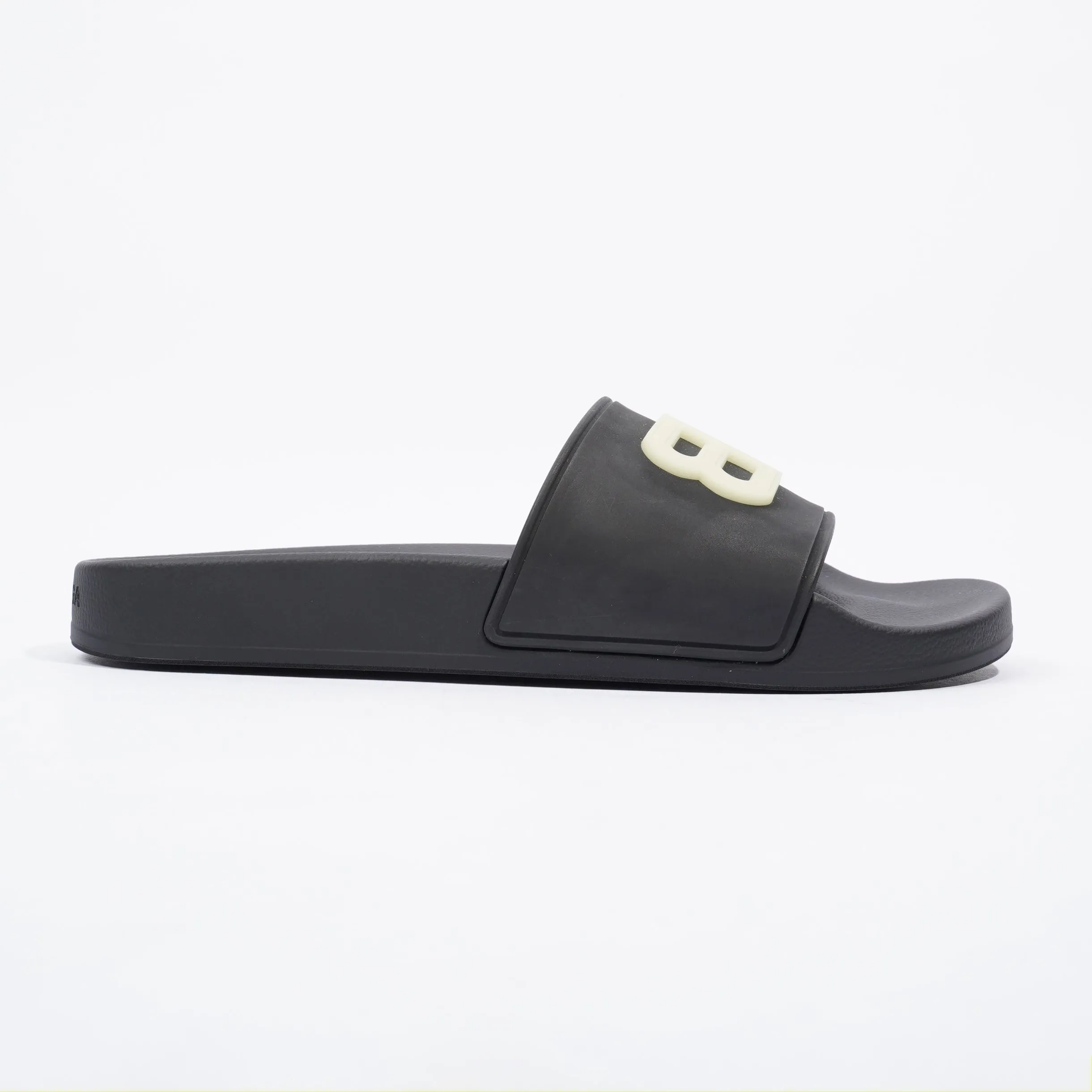 Balenciaga Pool Slide BB Black Rubber EU 38 UK 5