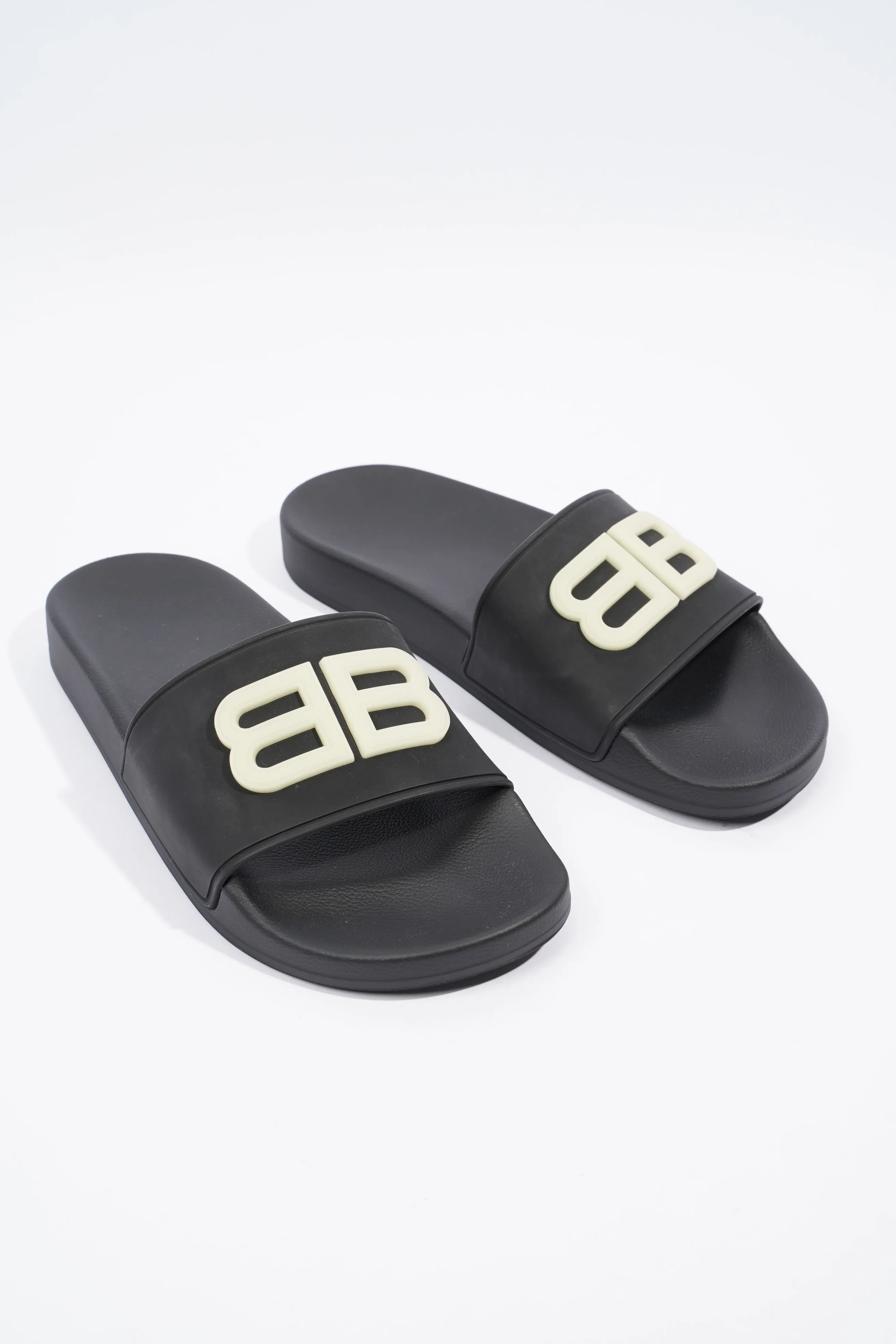 Balenciaga Pool Slide BB Black Rubber EU 38 UK 5