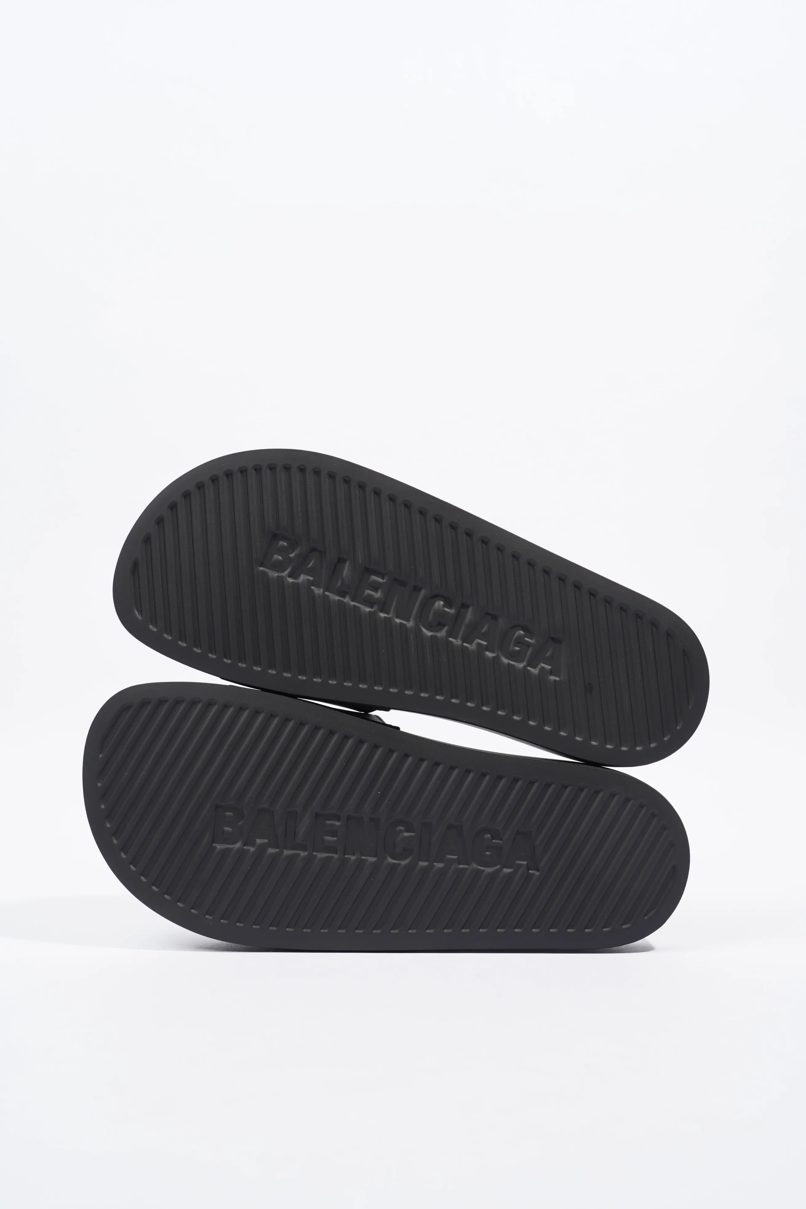 Balenciaga Pool Slide BB Black Rubber EU 38 UK 5