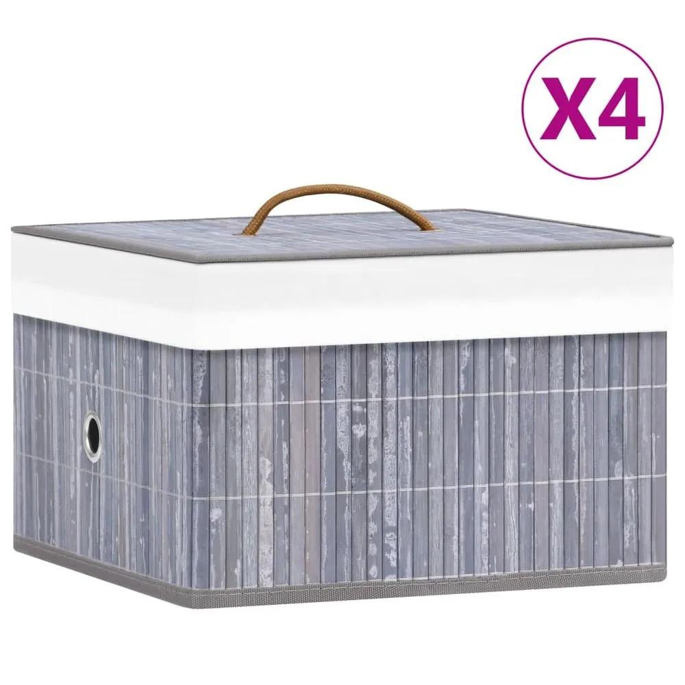 Bamboo Storage Boxes 4 pcs