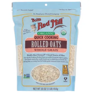 Bob's Red Mill - Oats Rolled Quick Cook Organic, 16 oz - Pack of 4