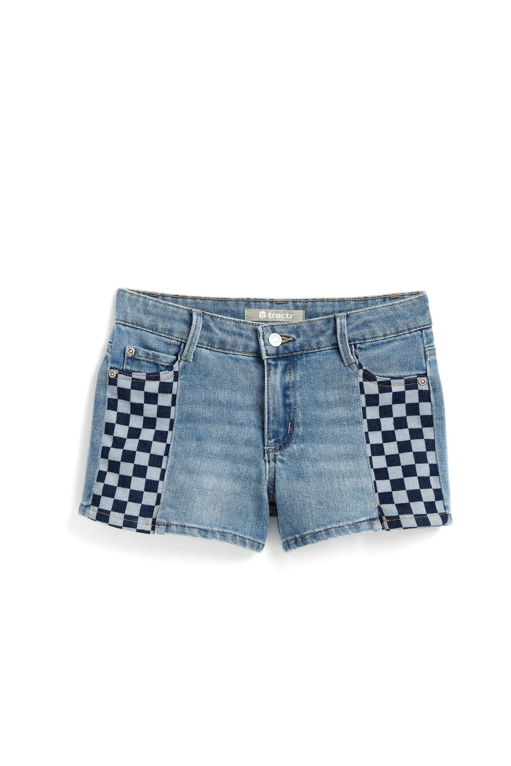 Brittany - Checkered Panel Slit Shorts