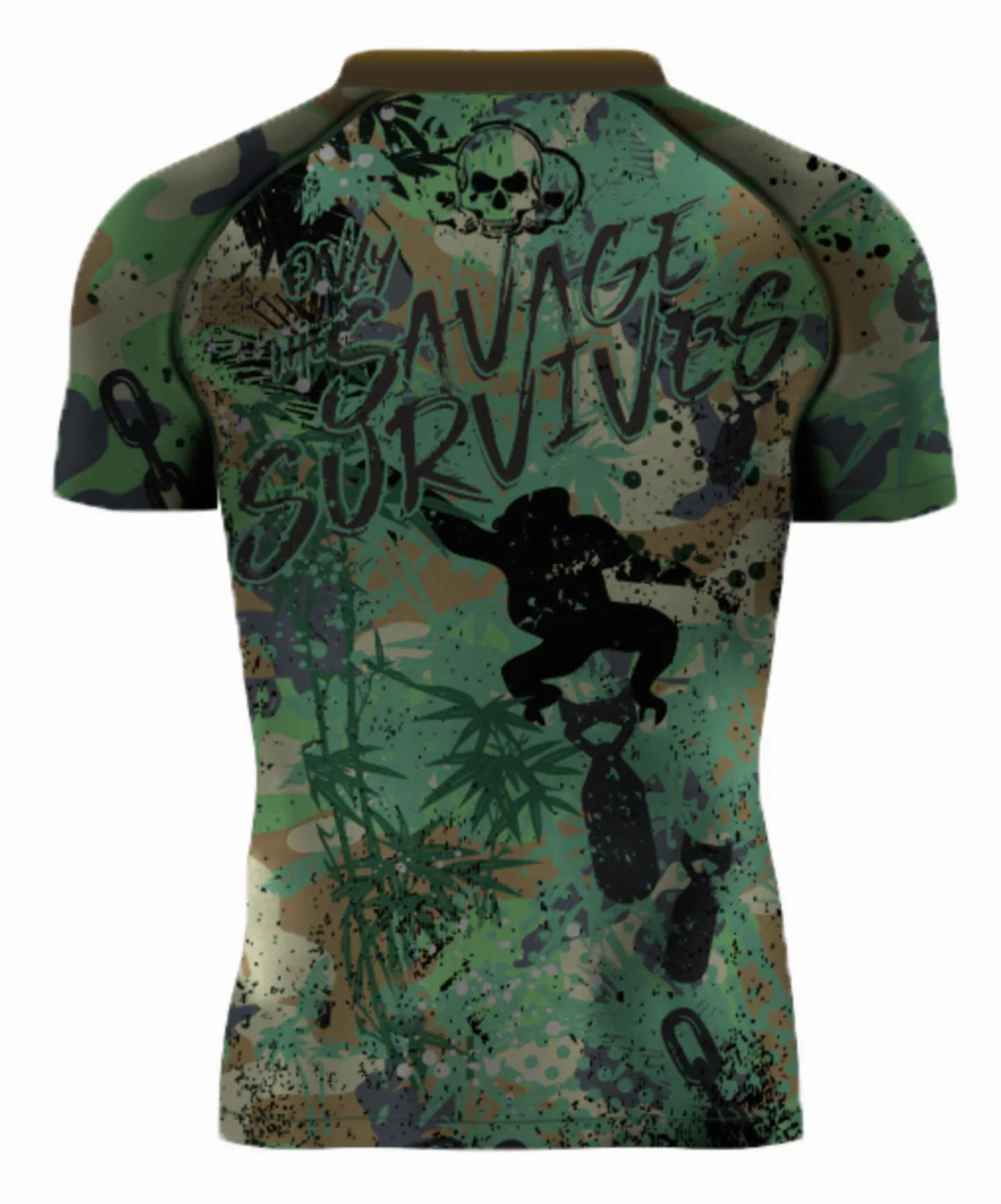 Camo Monkey Short Sleeve Rash Guard Presale items Shipping To  Start December 5th