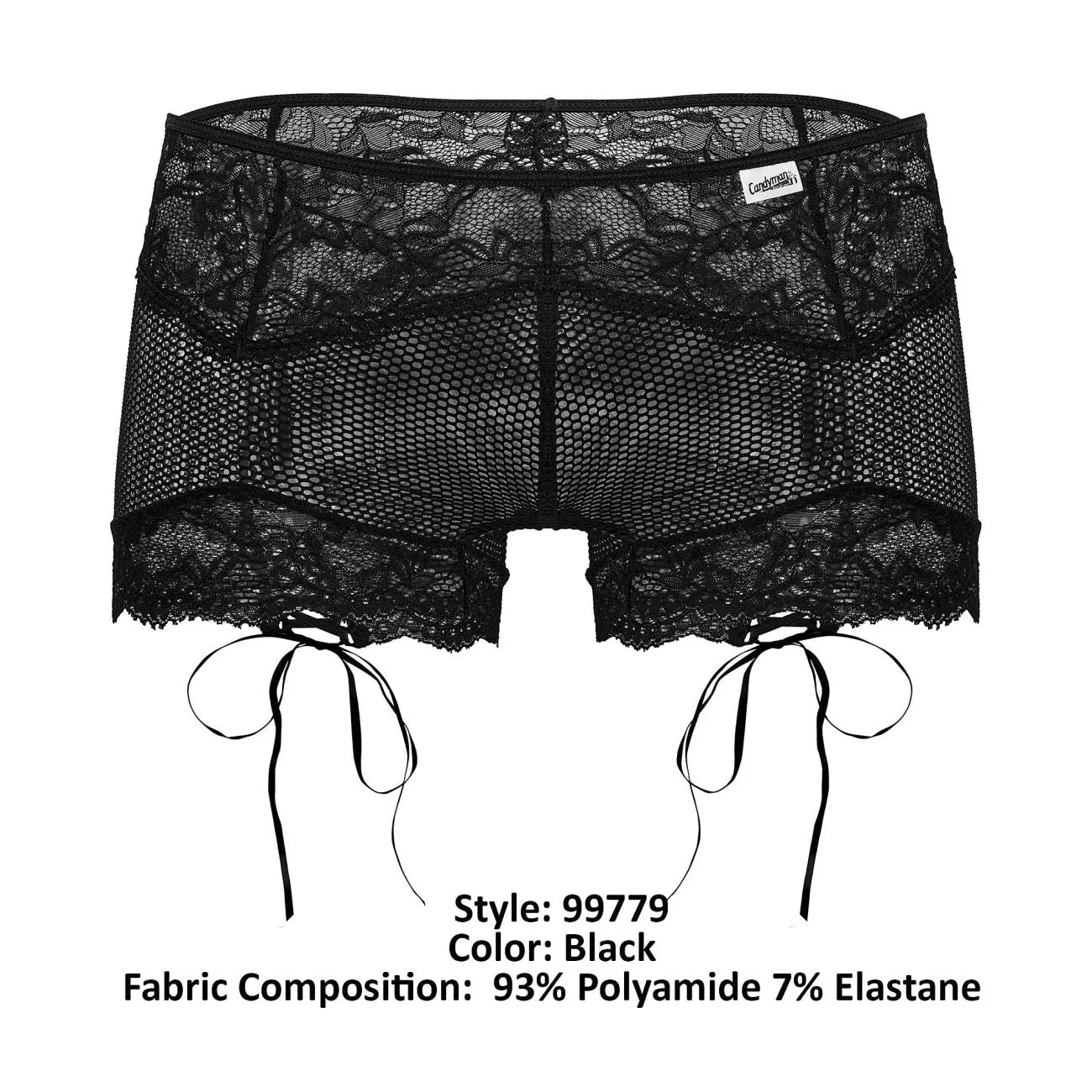 CandyMan 99779 Mesh Lace Trunks Color Black