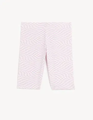 Cotton Rich Checkerboard Cycling Shorts