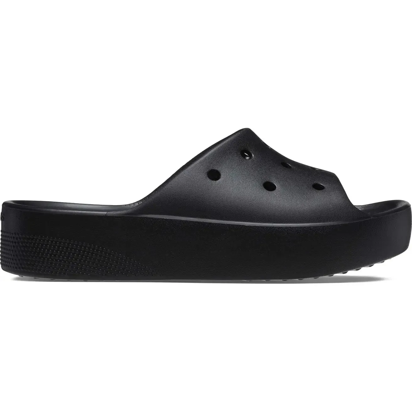 CROCS WOMENS CLASSIC PLATFORM SLIDE - BLACK