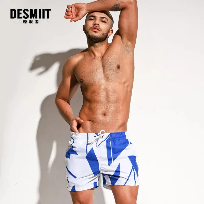 Desmiit Swim Trunks Printed Beach Shorts