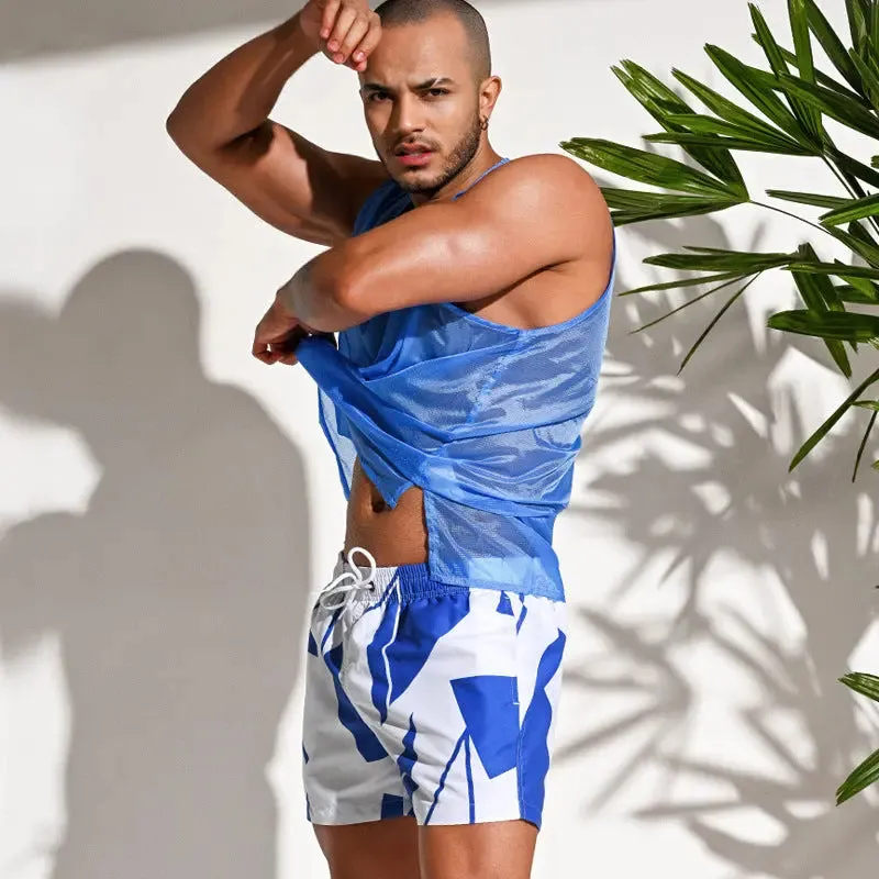 Desmiit Swim Trunks Printed Beach Shorts