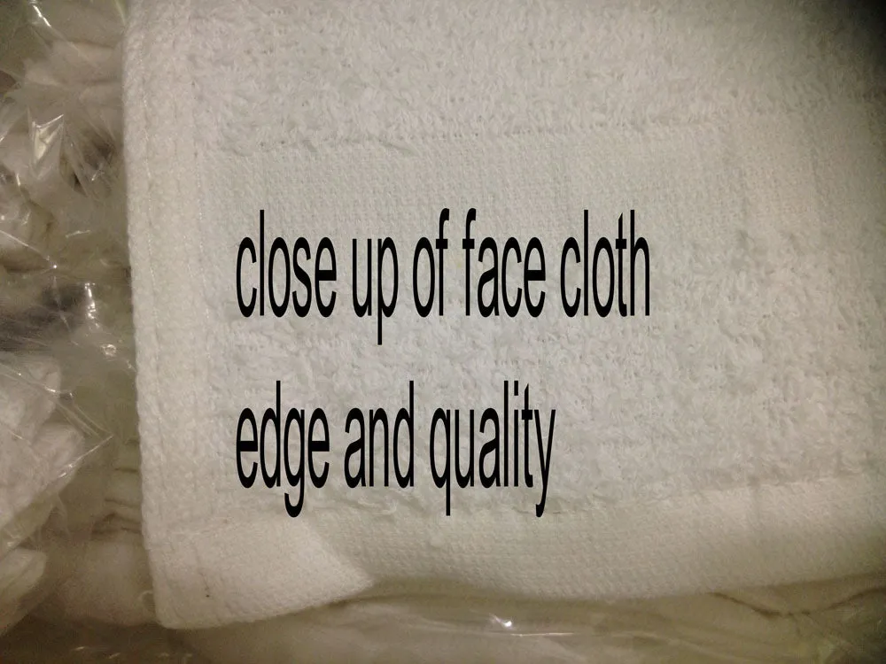 Dz. White Face Cloths Face Towels 12" x 12" - 1 lb/dz