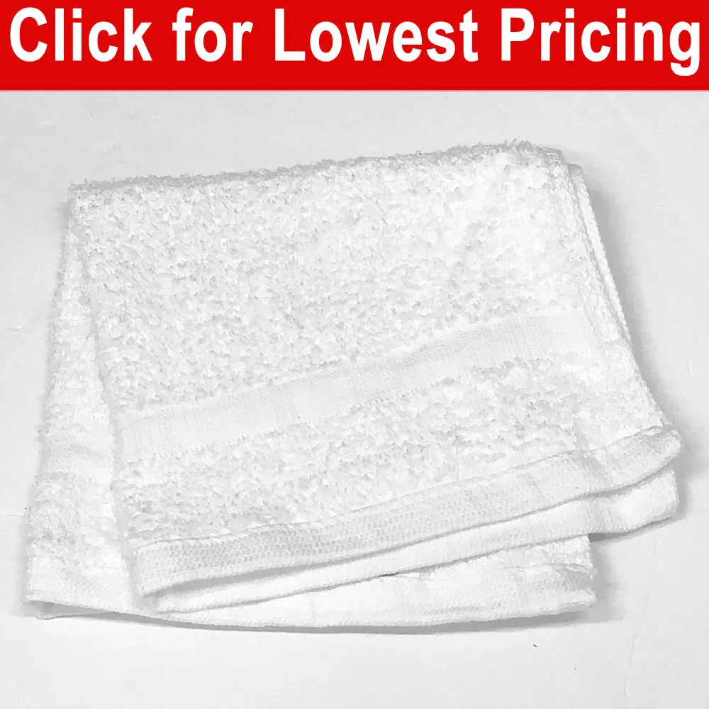 Dz. White Face Cloths Face Towels 12" x 12" - 1 lb/dz