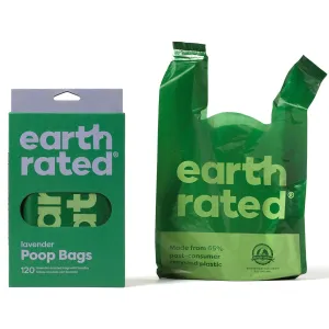 Earth Rated 120 Poo Bags Easy-Tie with Handle Lavender Scented