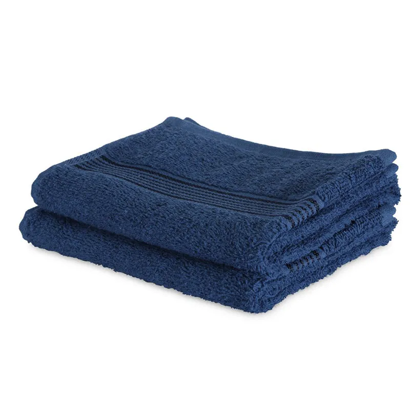 Eva Quick Dry Hand Towel (Navy Blue) - Set Of Two