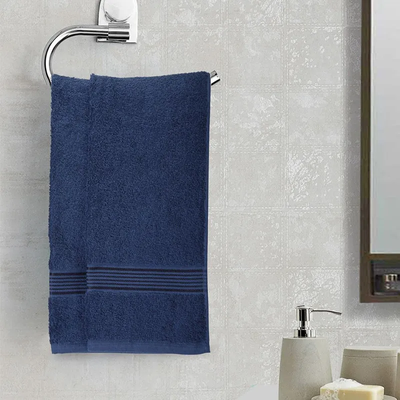 Eva Quick Dry Hand Towel (Navy Blue) - Set Of Two