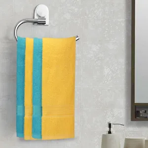 Eva Quick Dry Hand Towel (Yellow & Blue) - Set Of Four