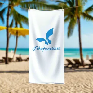 Fikafuntimes Absorbent White & Blue Polycotton Towel