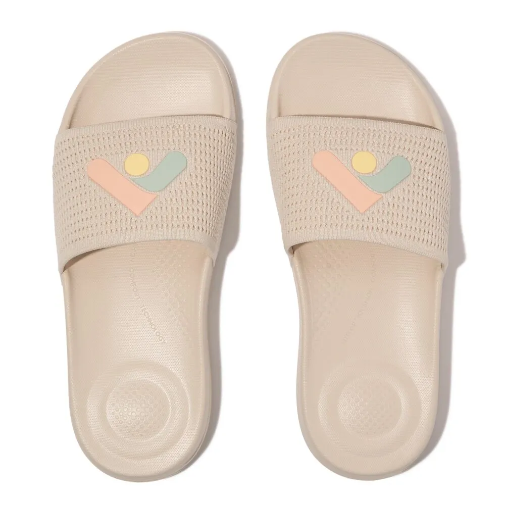 Fitflop iQushion Arrow Knit Slides Paris Beige