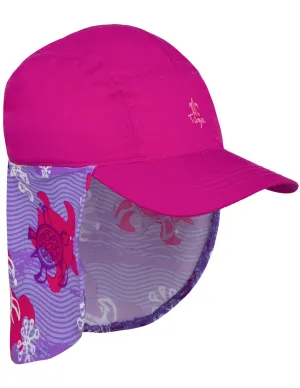 Flap Sun Hat - Purple Wave