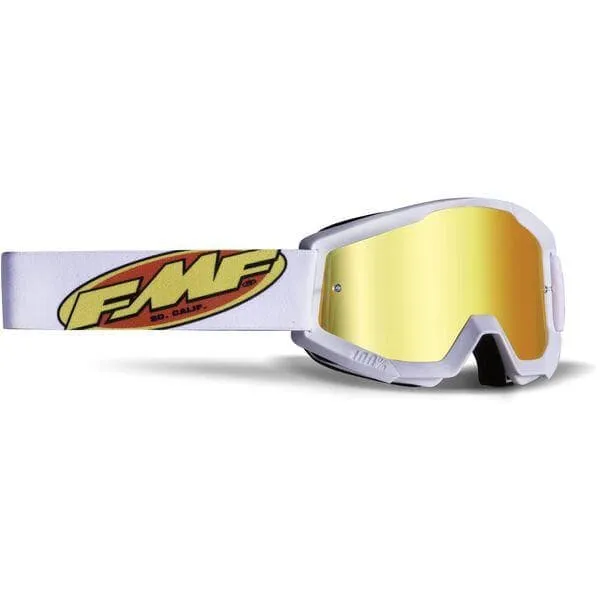 FMF Goggles POWERCORE Goggle Core White - Mirror Red Lens