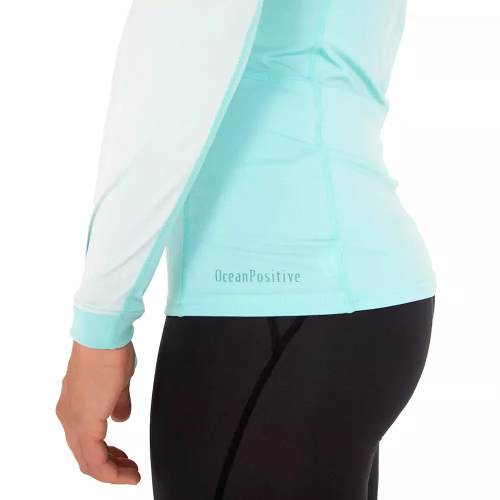 Fourth Element Women's Long Sleeve Hydro-T Rashguard - Aqua/Surf Spray