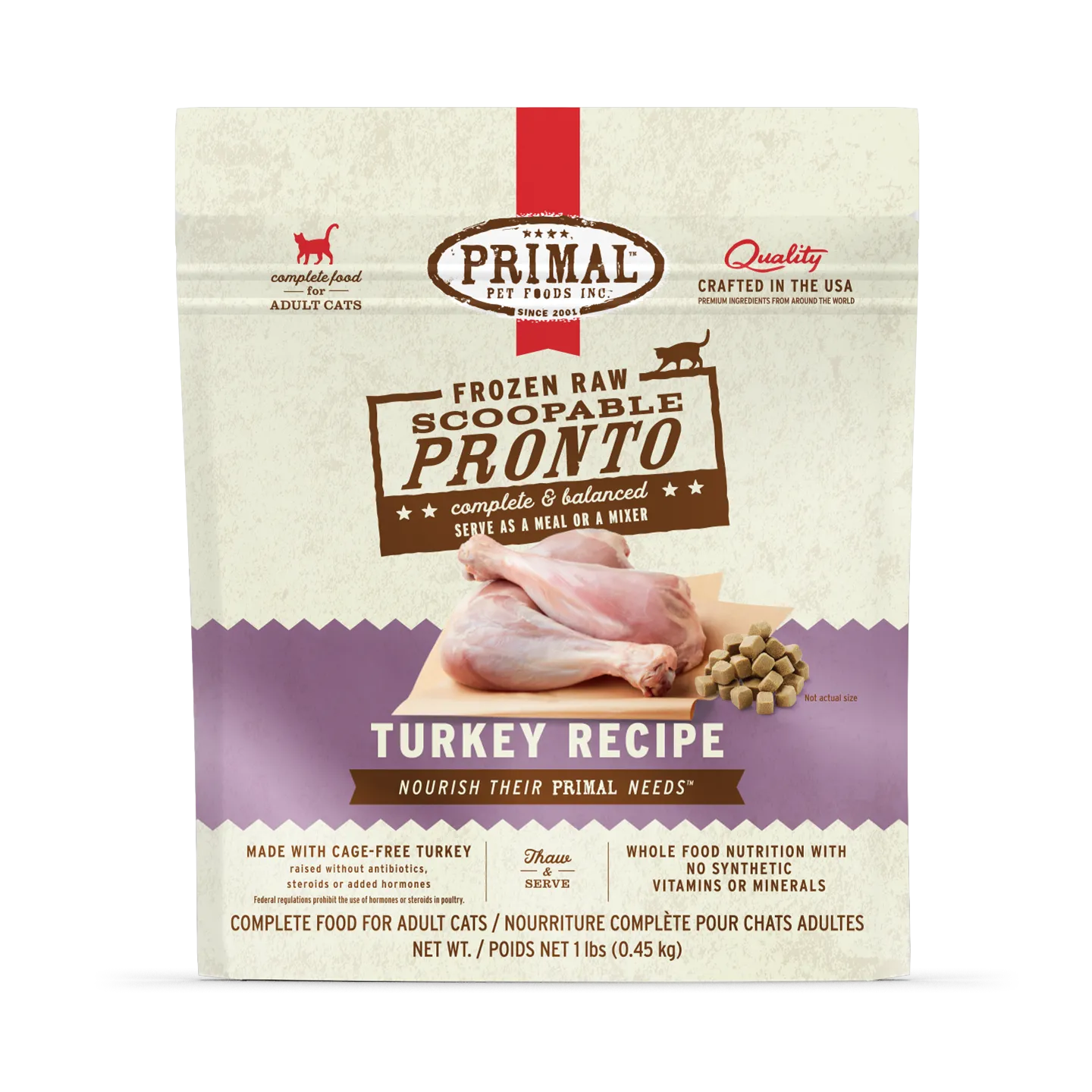 Frozen Raw Scoopable Pronto Cat Food <br> Turkey Recipe