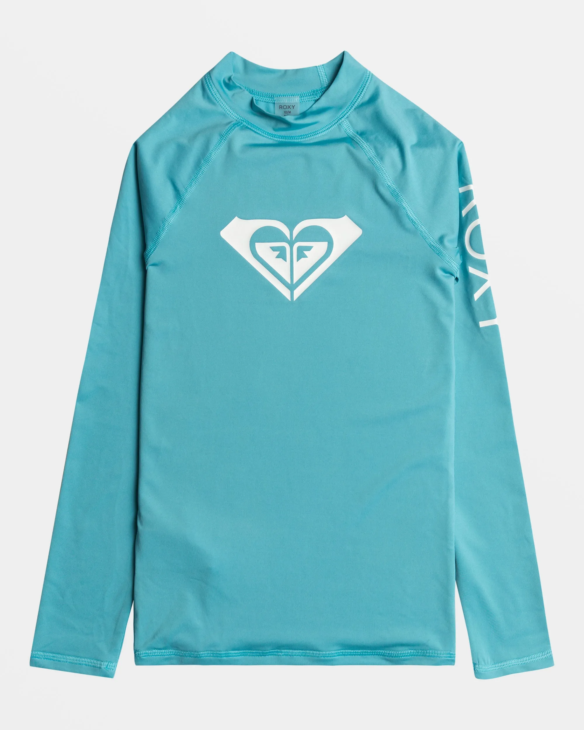 Girls 7-16 Whole Hearted Long Sleeve UPF 50 Rashguard - Maui Blue