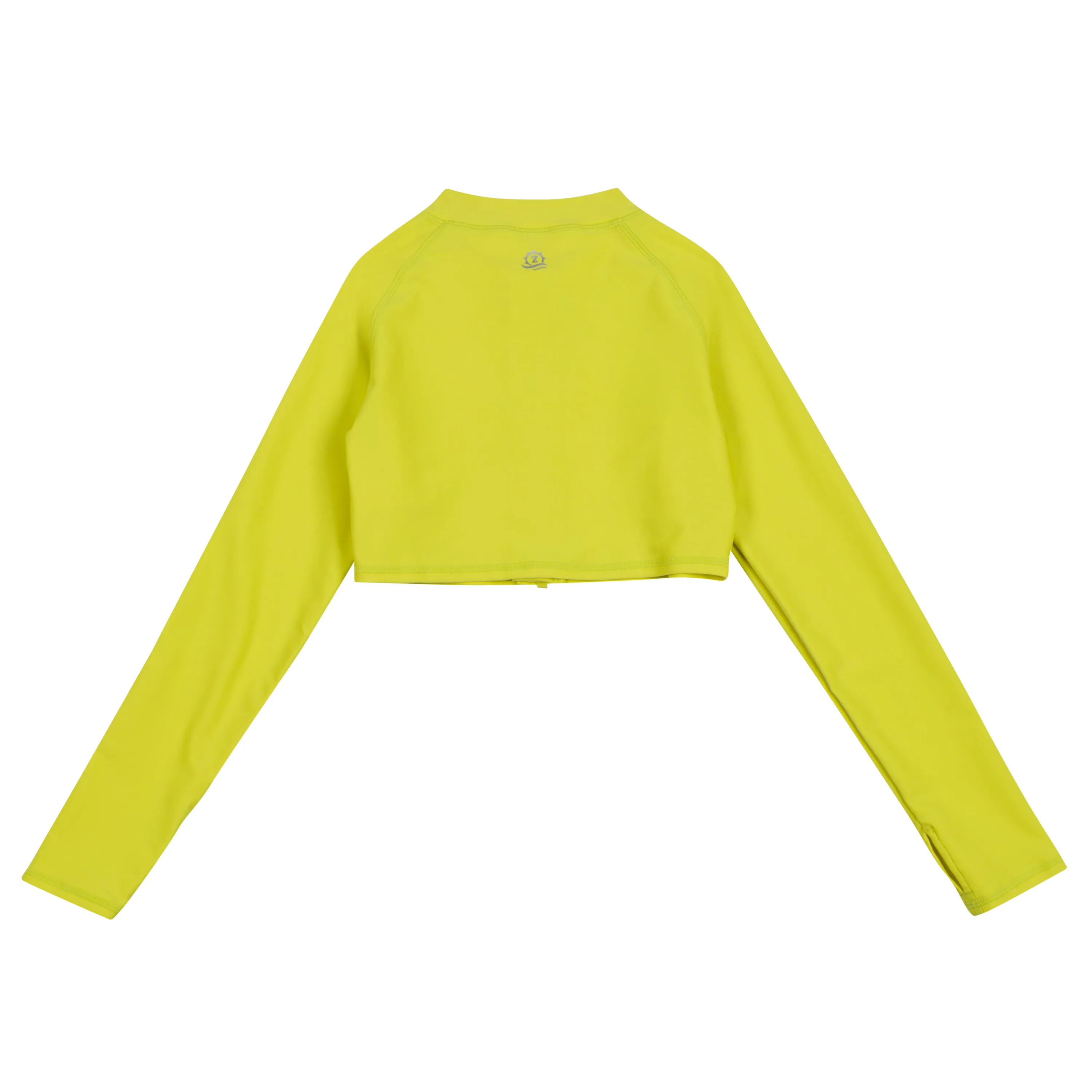 Girls Long Sleeve Crop Rash Guard | "Sulphur Yellow"