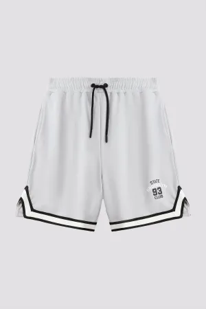 Grey Brooklyn Contrast Trim Shorts - A24 - MSH054R