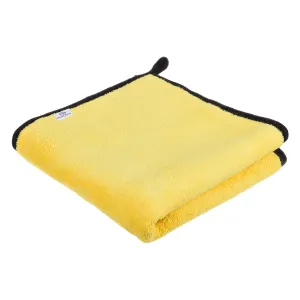 Heart Home Cleaning Towel|Microfiber Reusable Cloths|Highly Absorbent Washable Towel for Kitchen with Hanging Loop|Car|Window|40x40 Cm|Yellow