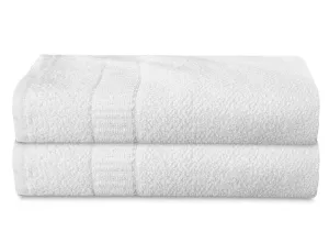 Heart Home Medium Size Soft Absorbent Cotton Face Towel, Newborn Bath Towel, Hand Towel, 30"x18"- Pack of 2 (White) -HS43HEARTH26620