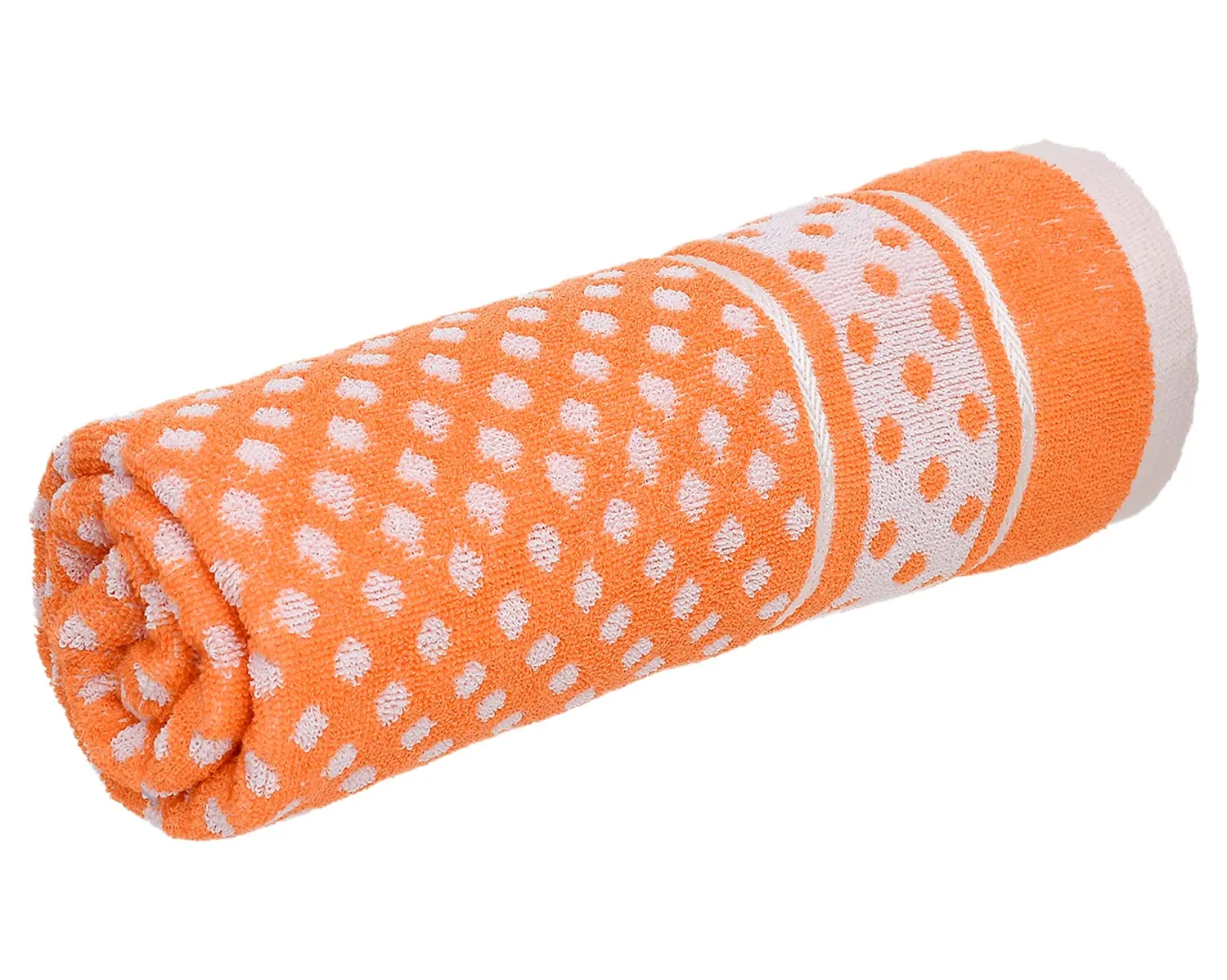 Heart HomeDot Printed Super Soft, Fluffy, and Absorbent, Cotton Bath Towel Perfect for Daily Use, 30"x60"- Pack of 3 (Orange)