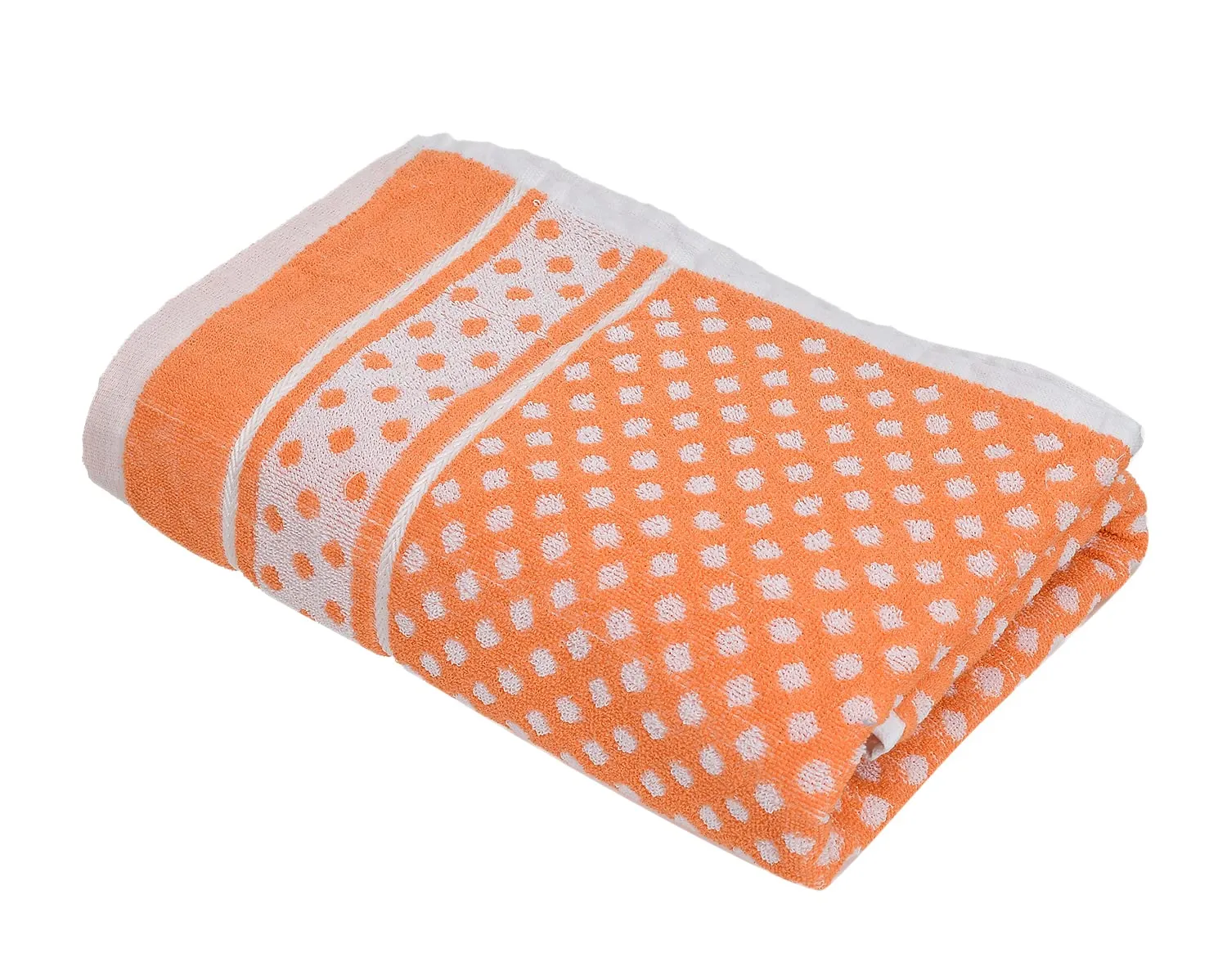 Heart HomeDot Printed Super Soft, Fluffy, and Absorbent, Cotton Bath Towel Perfect for Daily Use, 30"x60"- Pack of 3 (Orange)