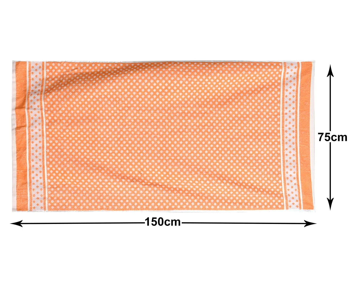 Heart HomeDot Printed Super Soft, Fluffy, and Absorbent, Cotton Bath Towel Perfect for Daily Use, 30"x60"- Pack of 3 (Orange)