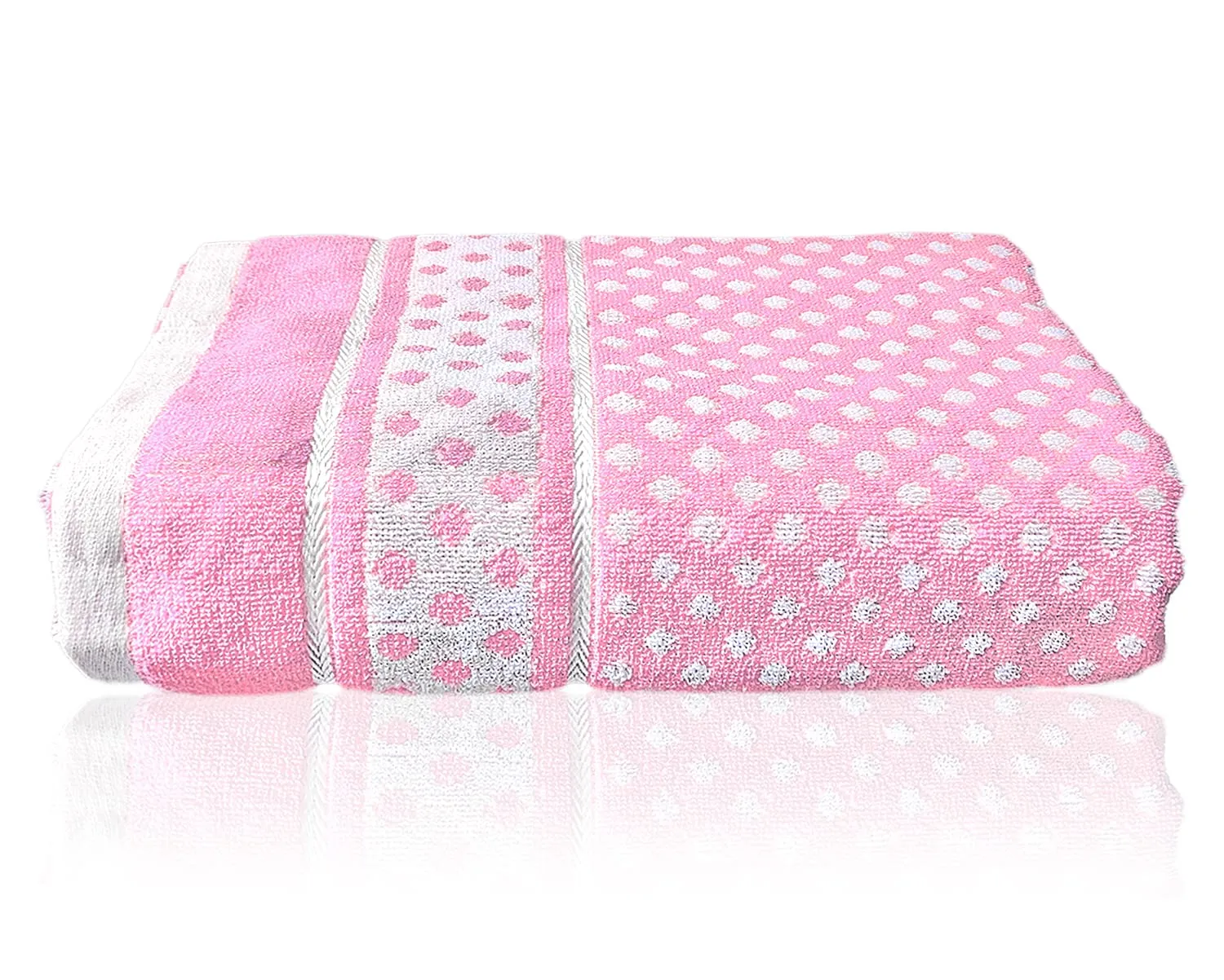 Heart HomeDot Printed Super Soft, Fluffy, and Absorbent, Cotton Bath Towel Perfect for Daily Use, 30"x60"- Pack of 3 (Pink)