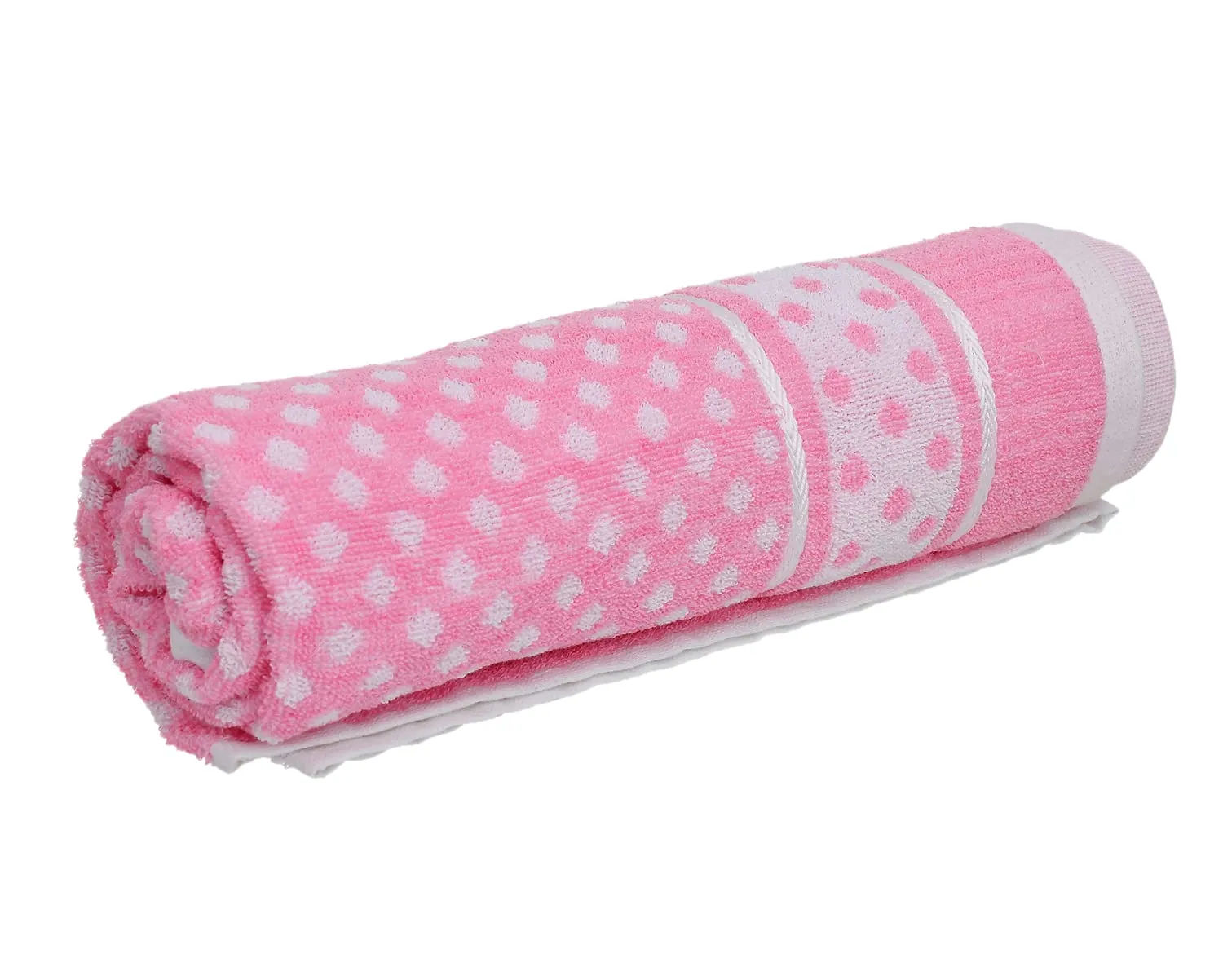 Heart HomeDot Printed Super Soft, Fluffy, and Absorbent, Cotton Bath Towel Perfect for Daily Use, 30"x60"- Pack of 3 (Pink)