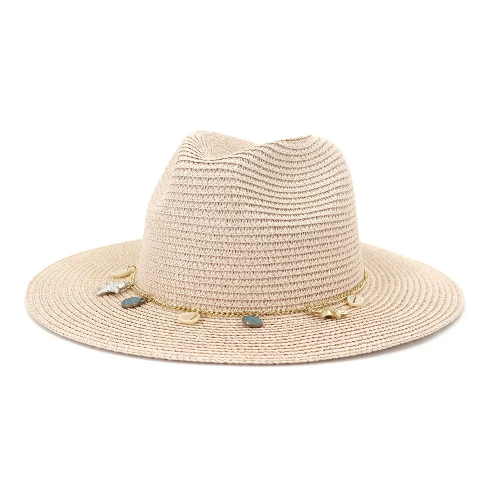 HOAREE  Panama  Fedora Straw Sunhat