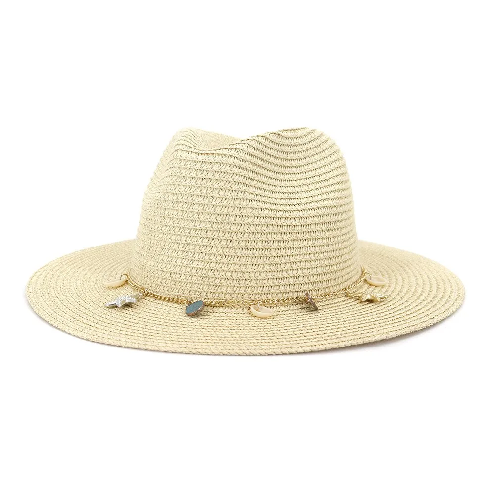 HOAREE  Panama  Fedora Straw Sunhat