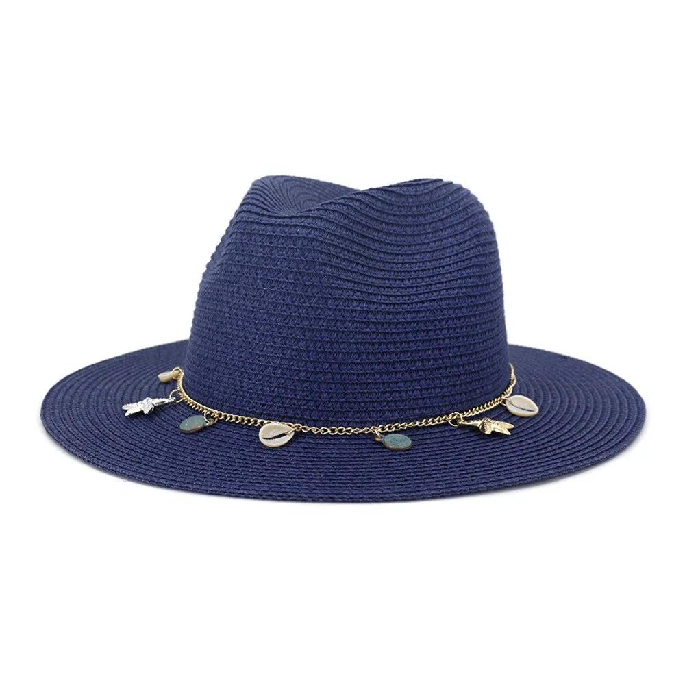 HOAREE  Panama  Fedora Straw Sunhat